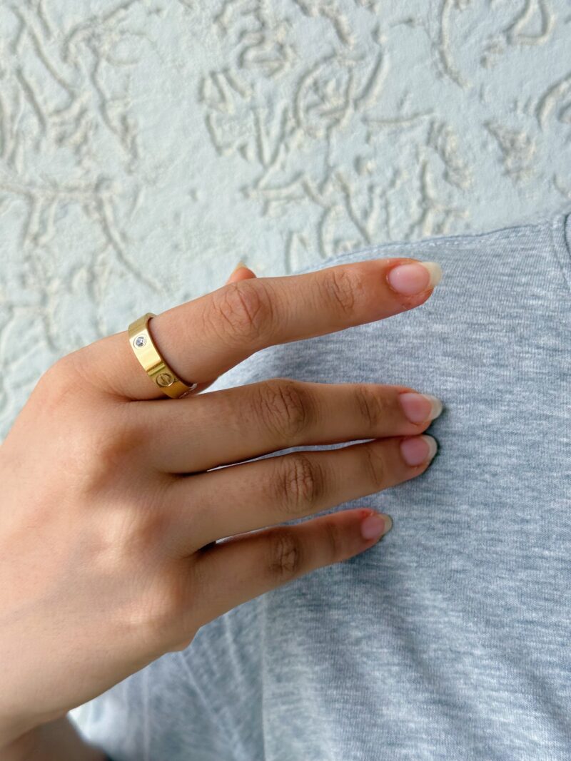 Cartier Band Ring with Diamonds - Image 3