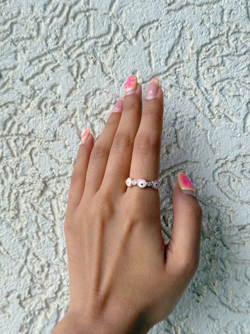 Baby Pink Evil Eye Ring