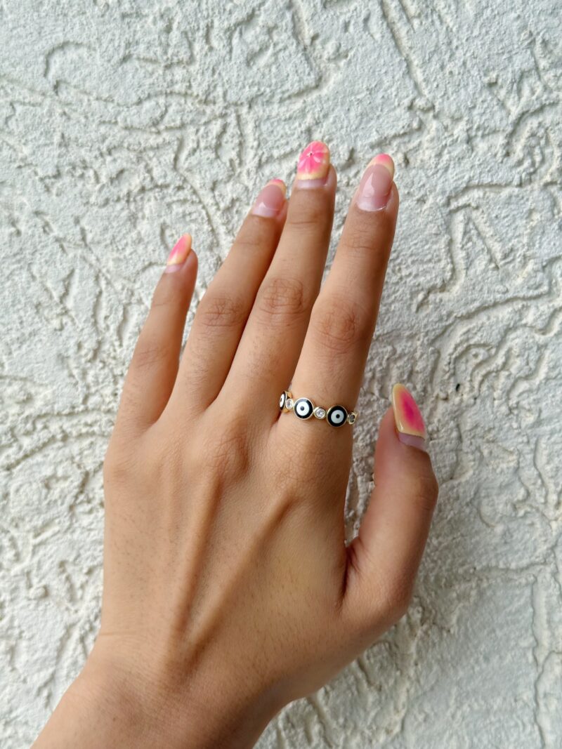 Black Evil Eye Ring - Image 2