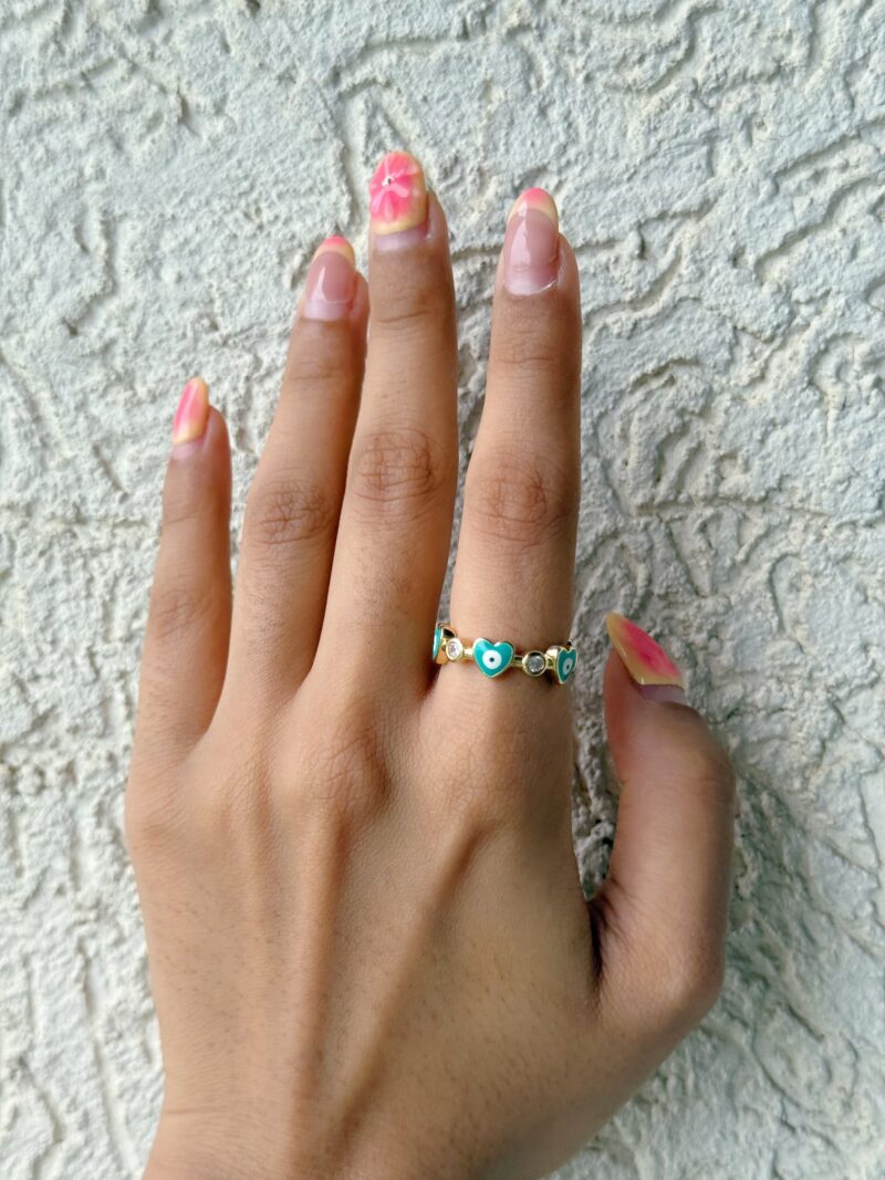 Heart Evil Eye Ring