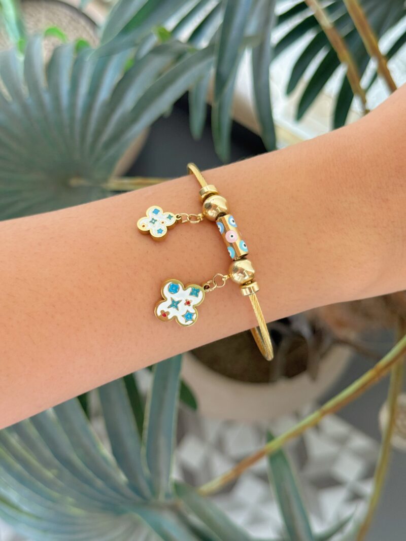 Evil Eye clover Bracelet - Image 3