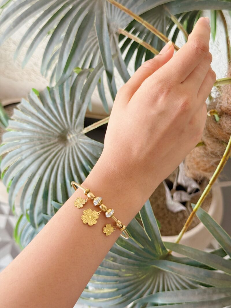 Gold Clover Charm Bracelet - Image 2