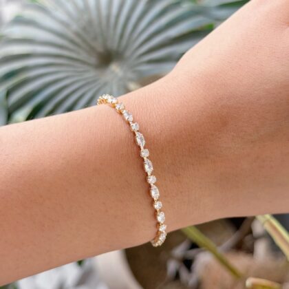 Geometric Diamond Tennis Bracelet