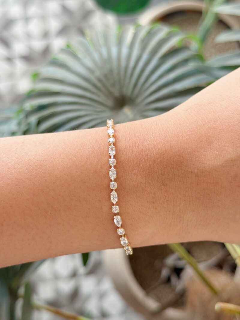 Geometric Diamond Tennis Bracelet - Image 3