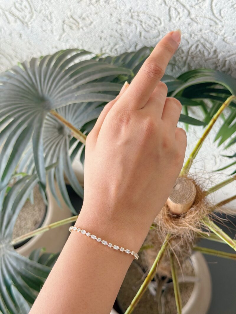 Geometric Diamond Tennis Bracelet - Image 2