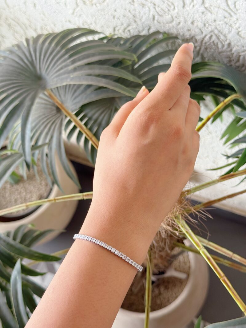 Silver Diamond Tennis Bracelet - Image 2