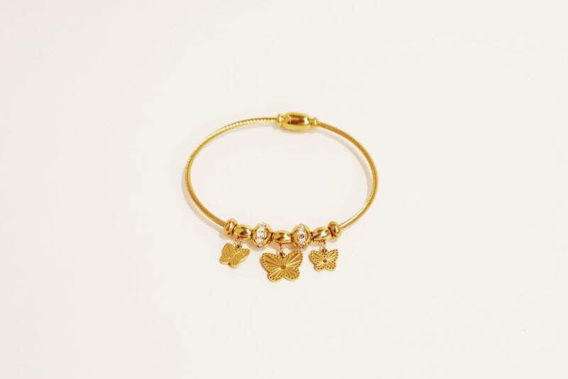 Gold Butterfly Charm Bracelet