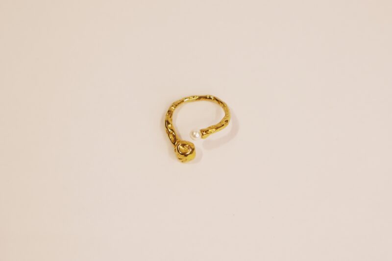 Gold Ring with Pearl Detailing - Image 2