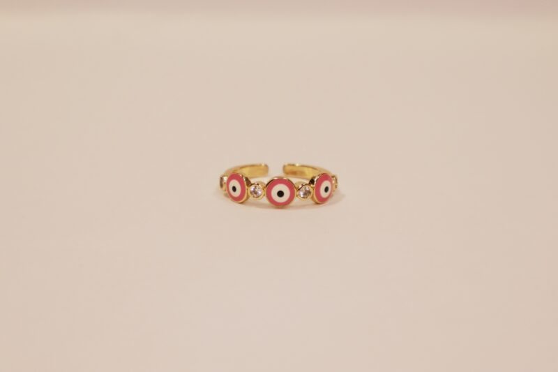 Hot Pink Evil Eye Ring - Image 2