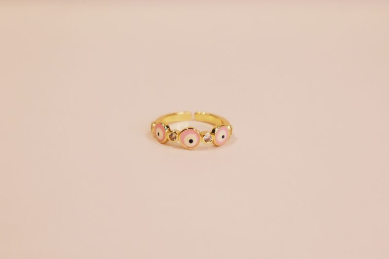 Baby Pink Evil Eye Ring - Image 2