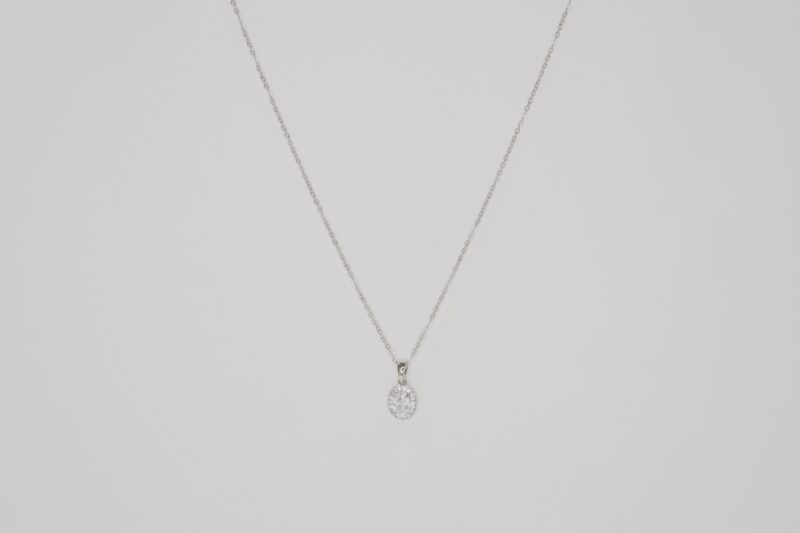 Oval Silver Stone Necklace - Image 2