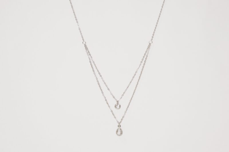 Double Layer Silver Necklace - Image 2