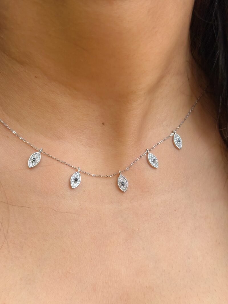 Silver Evil Eye Choker